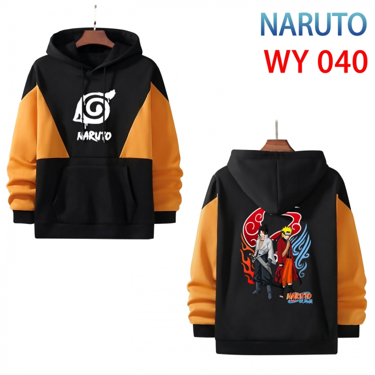 Naruto Anime color contrast patch pocket sweater  from S to 3XL WY 040