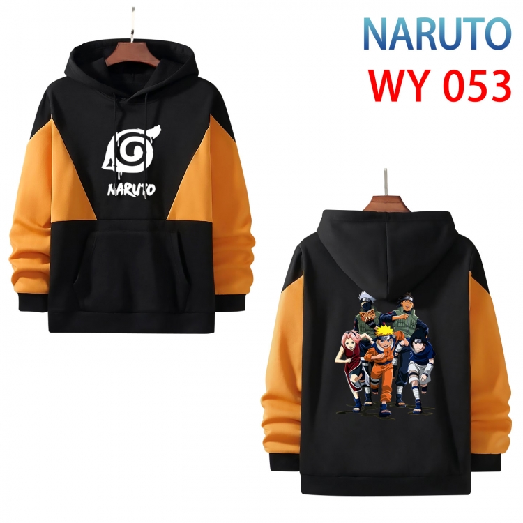 Naruto Anime color contrast patch pocket sweater  from S to 3XL WY 53