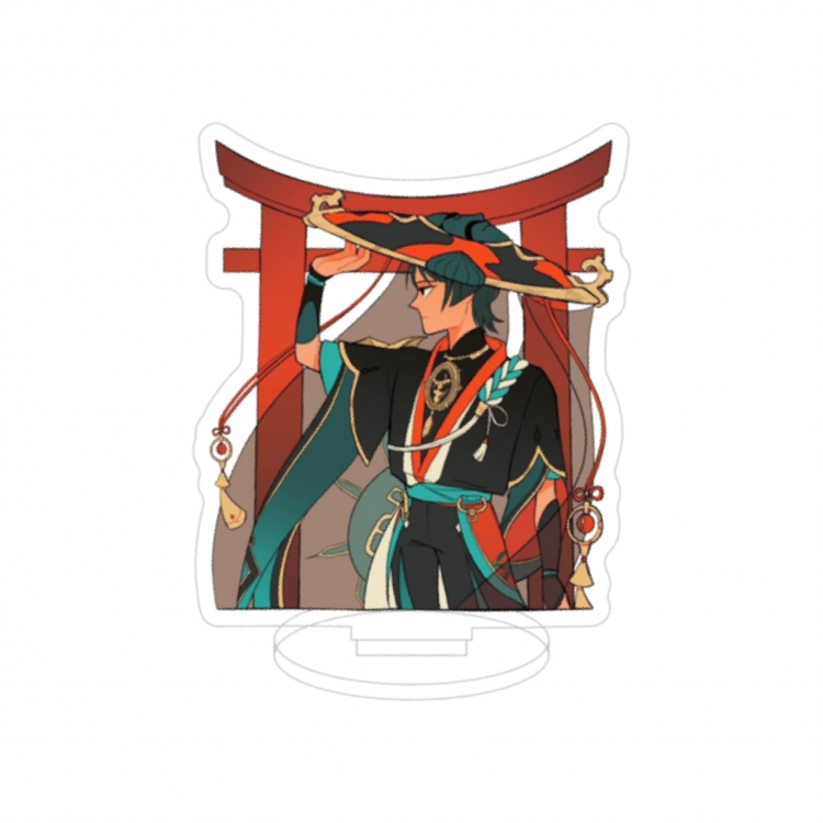 Genshin Impact Double layer Anime characters acrylic Standing Plates Keychain 10cm