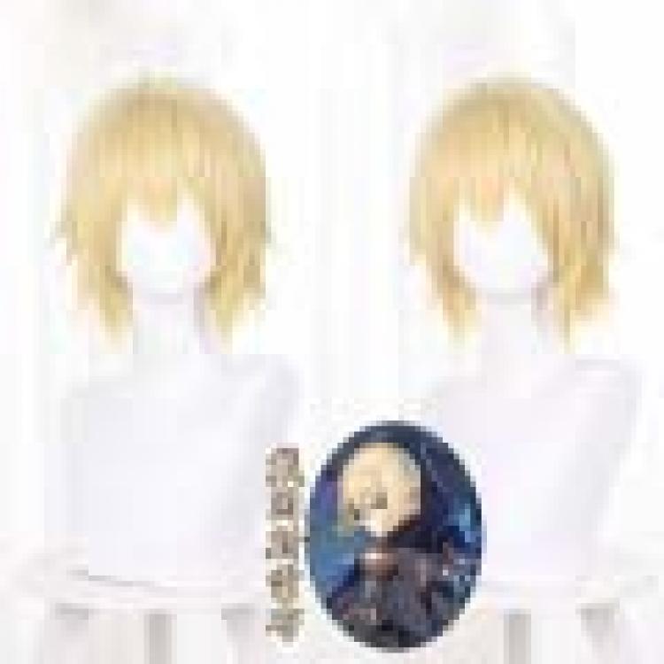 Genshin Impact Light gold upturned short cosplay wig 539D