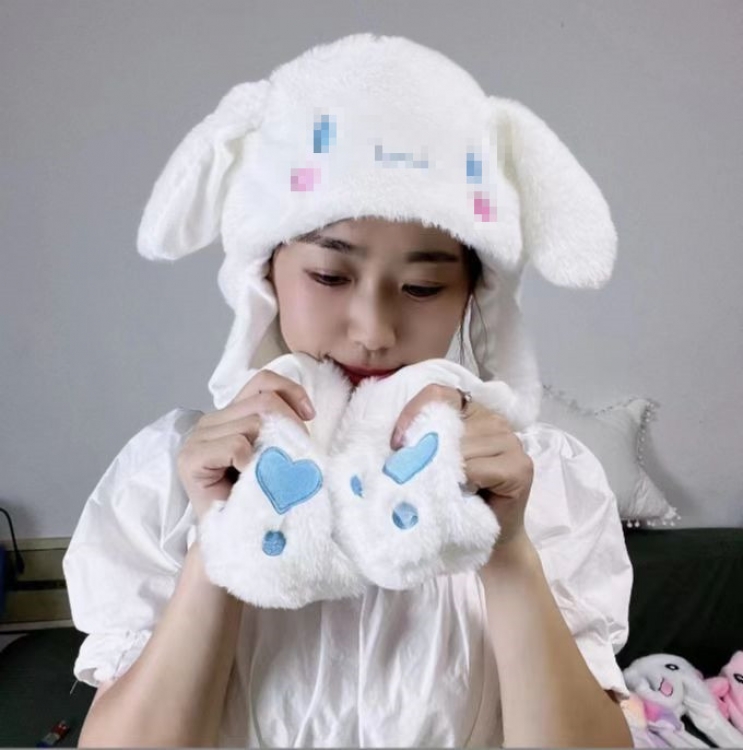 Tiktok animal white dog  ear hat pinching ear will not move price for 3 pcs