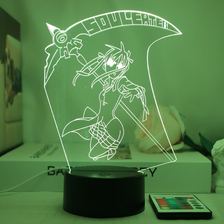 Chainsaw man 3D night light USB touch switch colorful acrylic table lamp BLACK BASE  1745