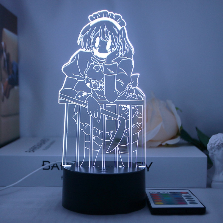 Chainsaw man 3D night light USB touch switch colorful acrylic table lamp BLACK BASE  3653