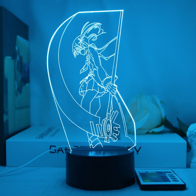 Chainsaw man 3D night light USB touch switch colorful acrylic table lamp BLACK BASE  1373