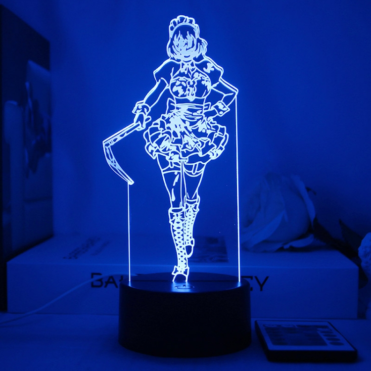 Chainsaw man 3D night light USB touch switch colorful acrylic table lamp BLACK BASE 1893