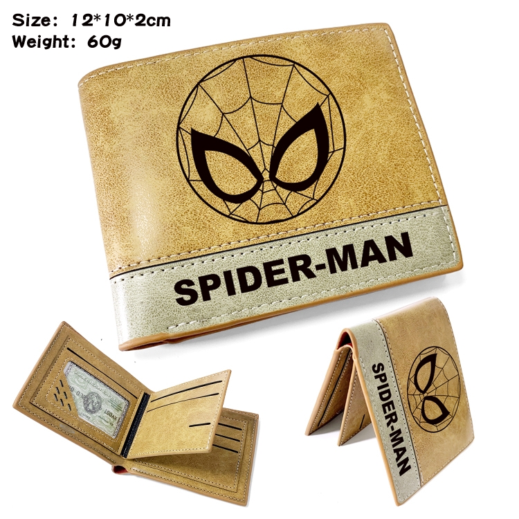 Superhero Movie Anime high quality PU two fold embossed wallet 12X10X2CM 60G