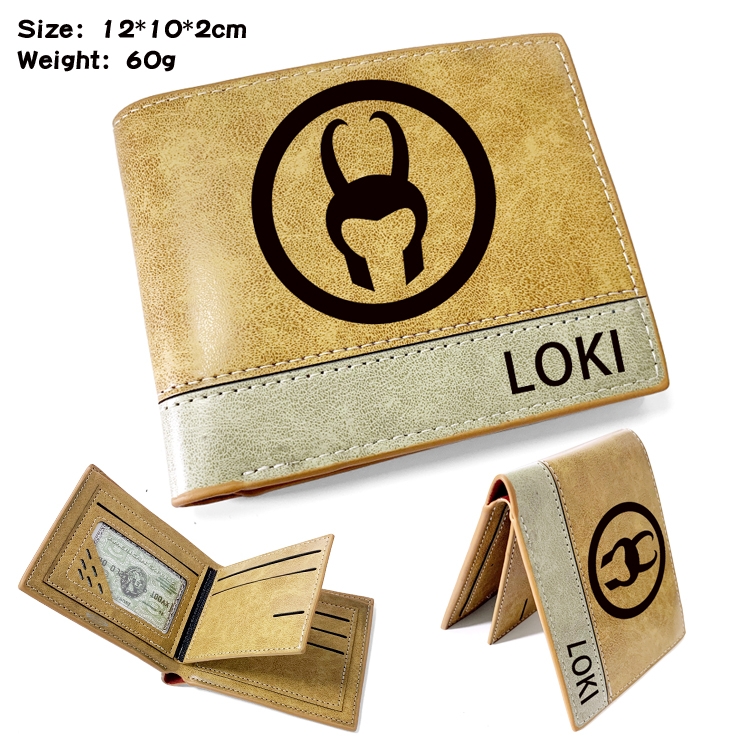 Superhero Movie Anime high quality PU two fold embossed wallet 12X10X2CM 60G