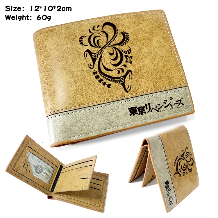 Tokyo Revengers Anime high quality PU two fold embossed wallet 12X10X2CM 60G