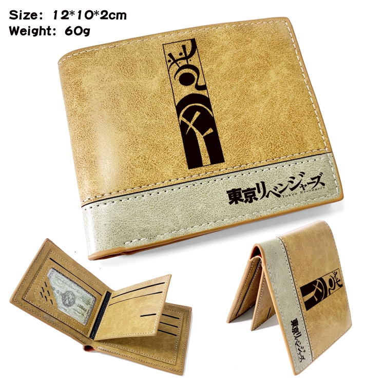 Tokyo Revengers Anime high quality PU two fold embossed wallet 12X10X2CM 60G