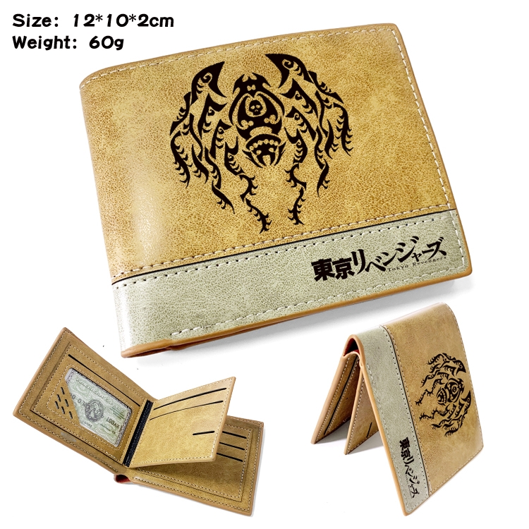 Tokyo Revengers Anime high quality PU two fold embossed wallet 12X10X2CM 60G