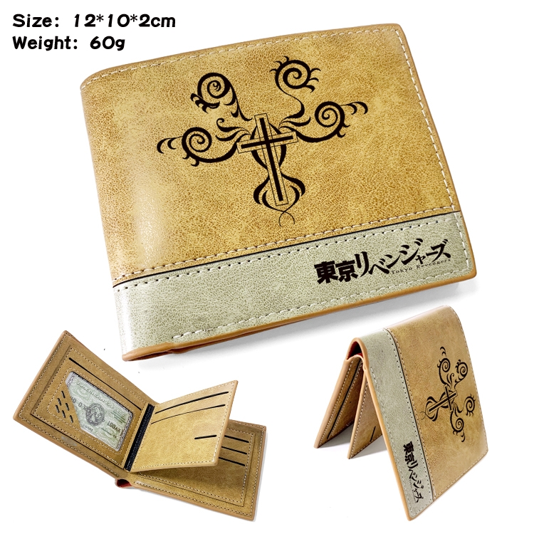 Tokyo Revengers Anime high quality PU two fold embossed wallet 12X10X2CM 60G