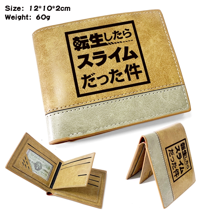 That Time I Got Slim Anime high quality PU two fold embossed wallet 12X10X2CM 60G