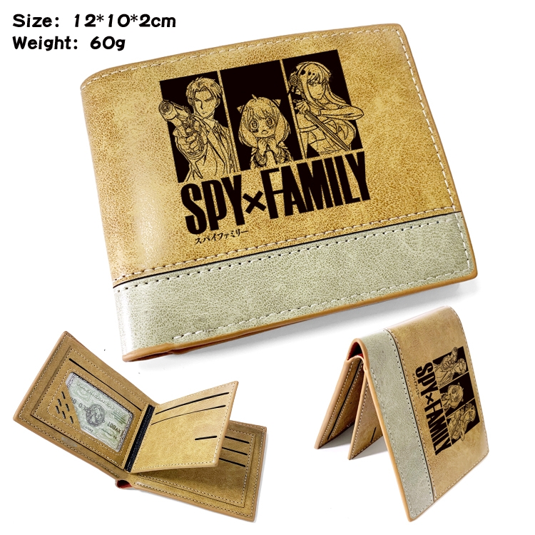 SPY×FAMILY Anime high quality PU two fold embossed wallet 12X10X2CM 60G