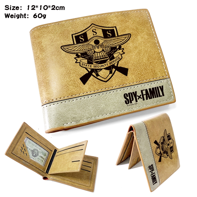 SPY×FAMILY Anime high quality PU two fold embossed wallet 12X10X2CM 60G