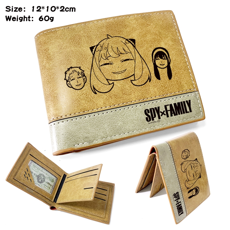 SPY×FAMILY Anime high quality PU two fold embossed wallet 12X10X2CM 60G