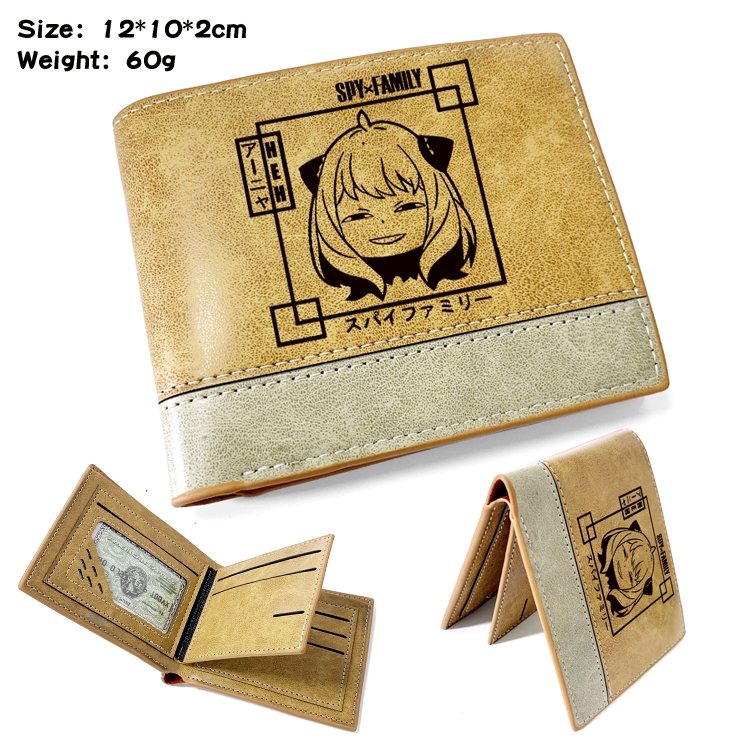 SPY×FAMILY Anime high quality PU two fold embossed wallet 12X10X2CM 60G