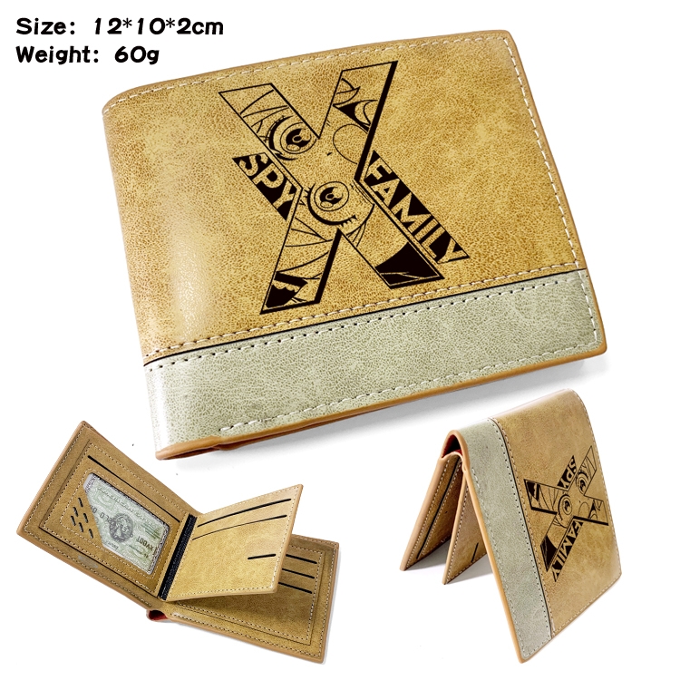 SPY×FAMILY Anime high quality PU two fold embossed wallet 12X10X2CM 60G