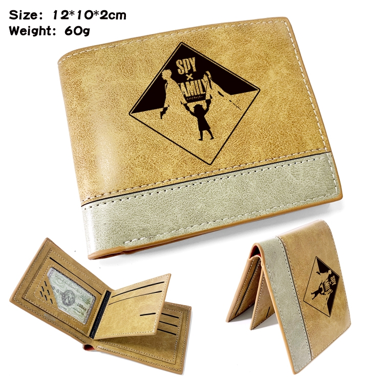 SPY×FAMILY Anime high quality PU two fold embossed wallet 12X10X2CM 60G