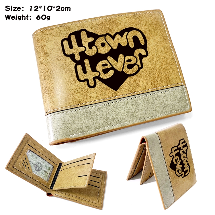 Turning Red  Anime high quality PU two fold embossed wallet 12X10X2CM 60G