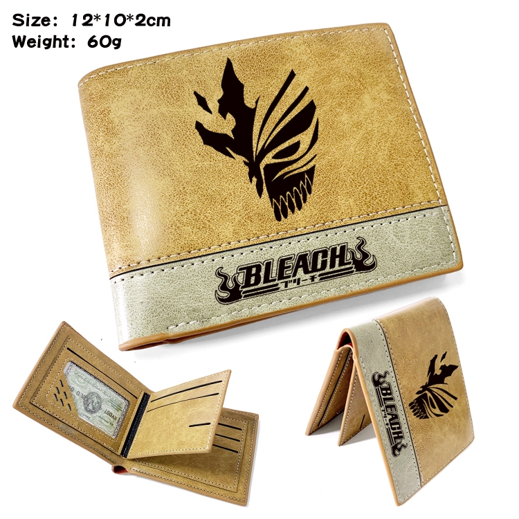 Bleach Anime high quality PU two fold embossed wallet 12X10X2CM 60G