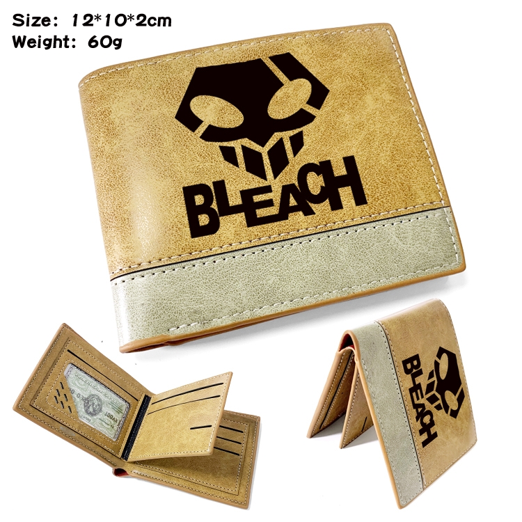 Bleach Anime high quality PU two fold embossed wallet 12X10X2CM 60G