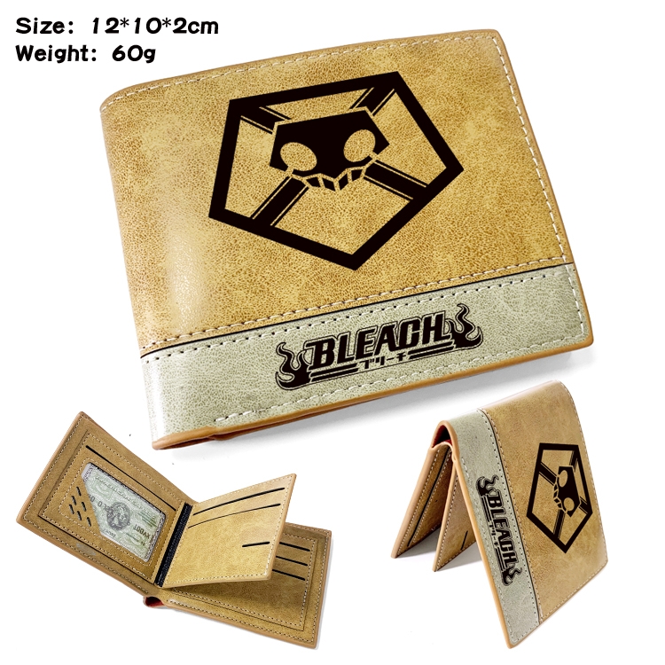 Bleach Anime high quality PU two fold embossed wallet 12X10X2CM 60G