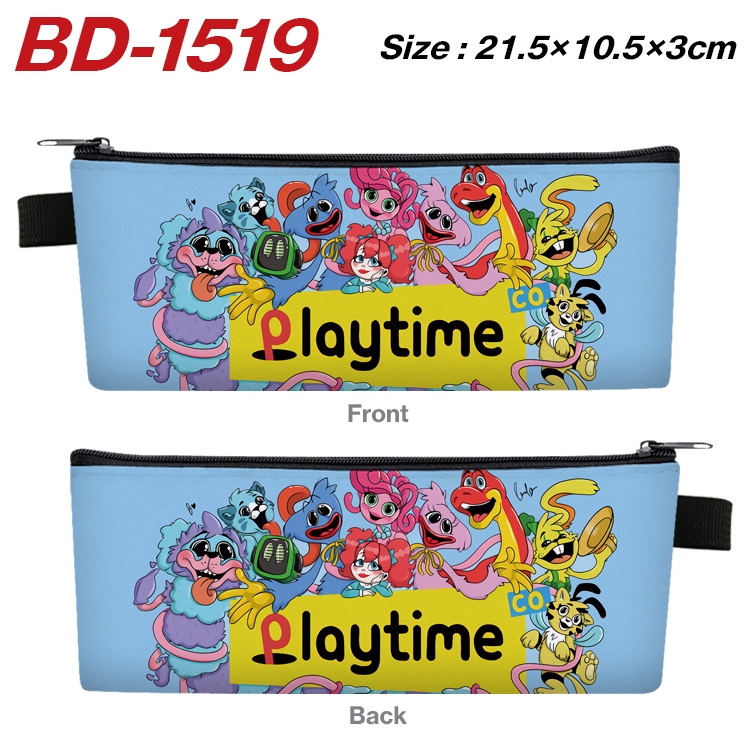 Poppy Playtime Anime PU Leather Zipper Pencil Case Stationery Box 21.5X10.5X3CM BD-1519A