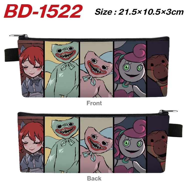Poppy Playtime Anime PU Leather Zipper Pencil Case Stationery Box 21.5X10.5X3CM BD-1522A