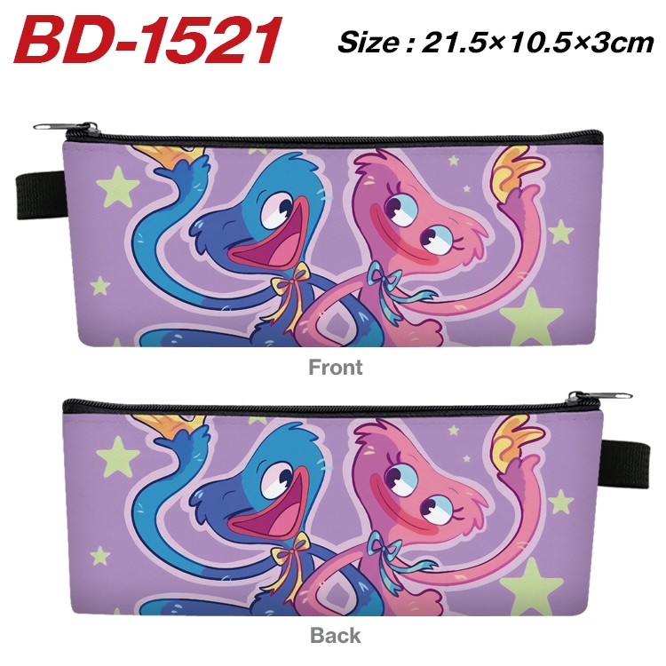 Poppy Playtime Anime PU Leather Zipper Pencil Case Stationery Box 21.5X10.5X3CM BD-1521A