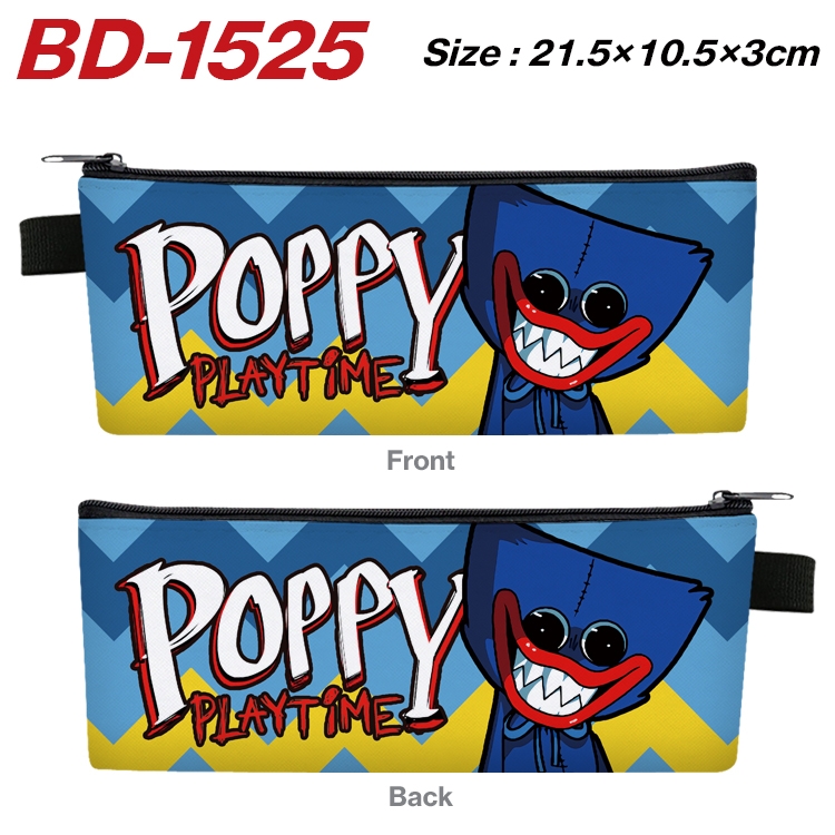 Poppy Playtime Anime PU Leather Zipper Pencil Case Stationery Box 21.5X10.5X3CM BD-1525A