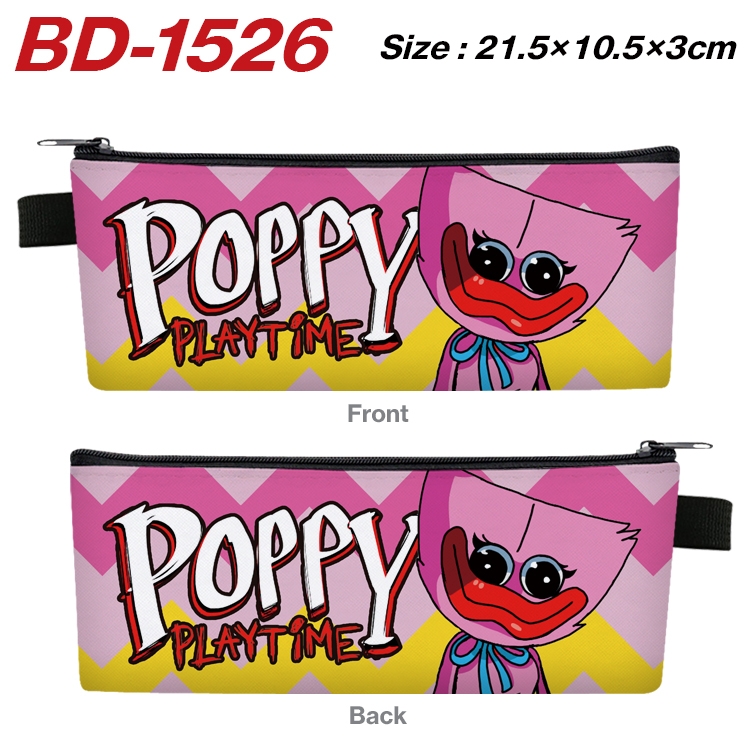 Poppy Playtime Anime PU Leather Zipper Pencil Case Stationery Box 21.5X10.5X3CM  BD-1526A