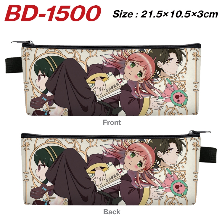 SPY×FAMILY Anime PU Leather Zipper Pencil Case Stationery Box 21.5X10.5X3CM BD-1500A