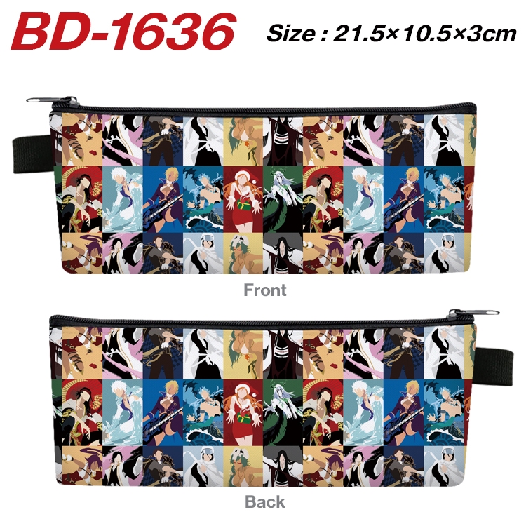 Bleach Anime PU Leather Zipper Pencil Case Stationery Box 21.5X10.5X3CM BD-1636A