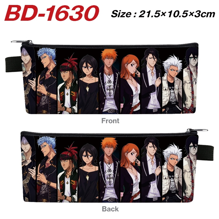 Bleach Anime PU Leather Zipper Pencil Case Stationery Box 21.5X10.5X3CM BD-1630A