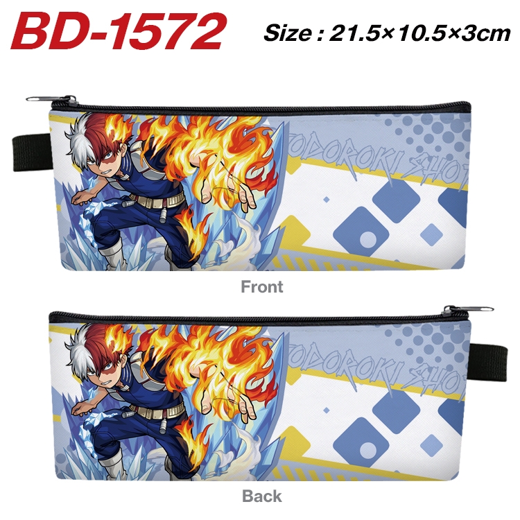 My Hero Academia Anime PU Leather Zipper Pencil Case Stationery Box 21.5X10.5X3CM BD-1572A