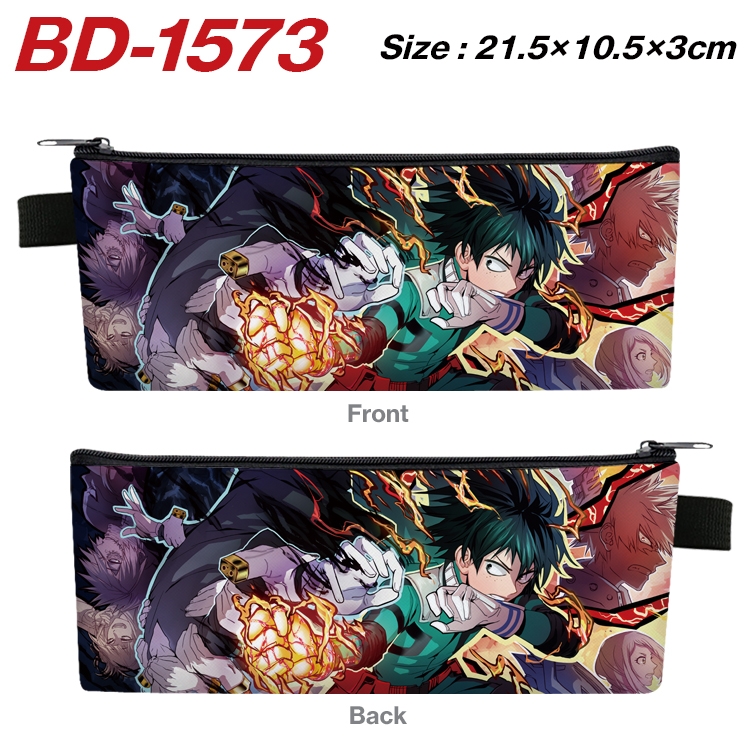 My Hero Academia Anime PU Leather Zipper Pencil Case Stationery Box 21.5X10.5X3CM BD-1573A