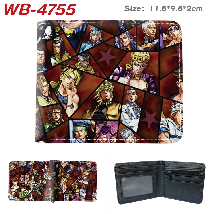 JoJos Bizarre Adventure Animation color PU leather half fold wallet 11.5X9X2CM  WB-4755A