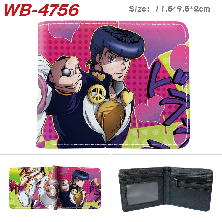 JoJos Bizarre Adventure Animation color PU leather half fold wallet 11.5X9X2CM WB-4756A