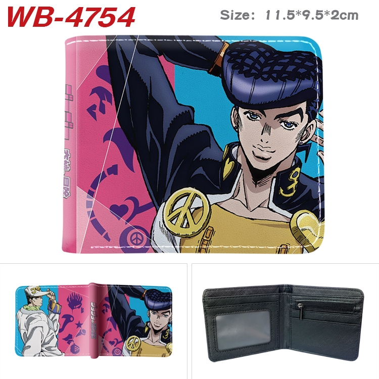 JoJos Bizarre Adventure Animation color PU leather half fold wallet 11.5X9X2CM WB-4754A