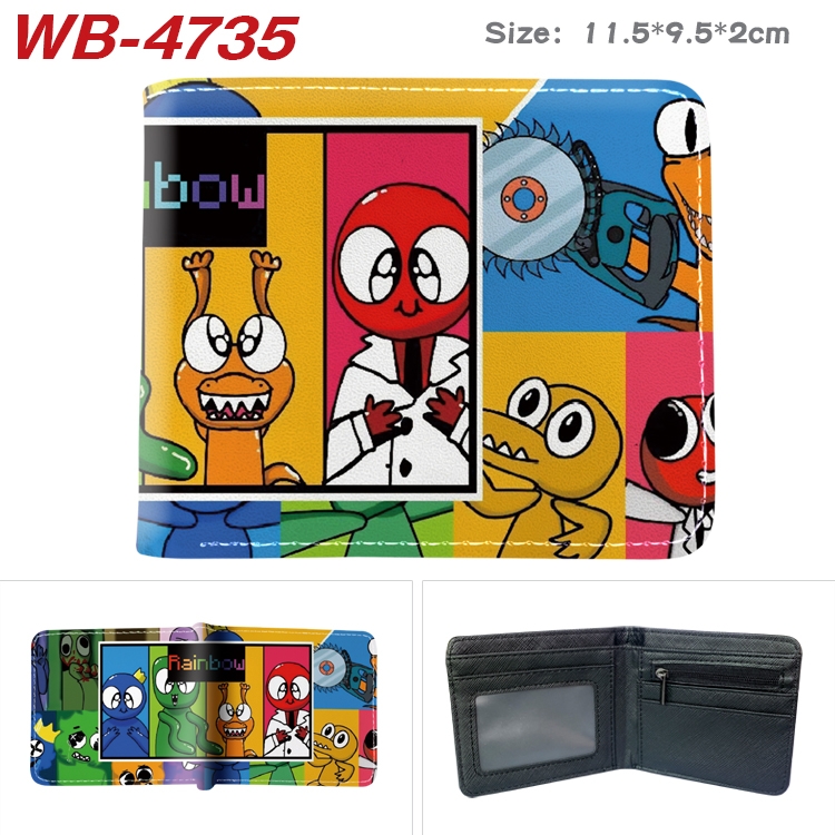 Rainbow friend color PU leather half fold wallet 11.5X9X2CM WB-4731A