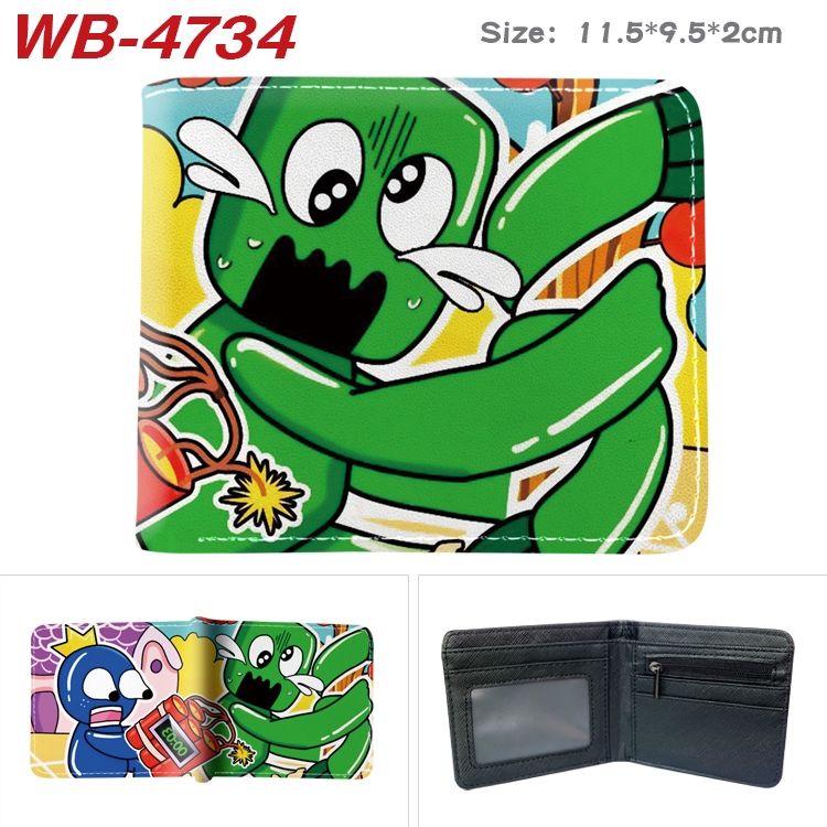 Rainbow friend color PU leather half fold wallet 11.5X9X2CM WB-4734A