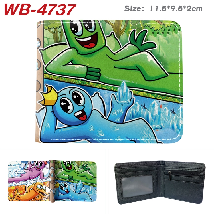 Rainbow friend color PU leather half fold wallet 11.5X9X2CM WB-4737A