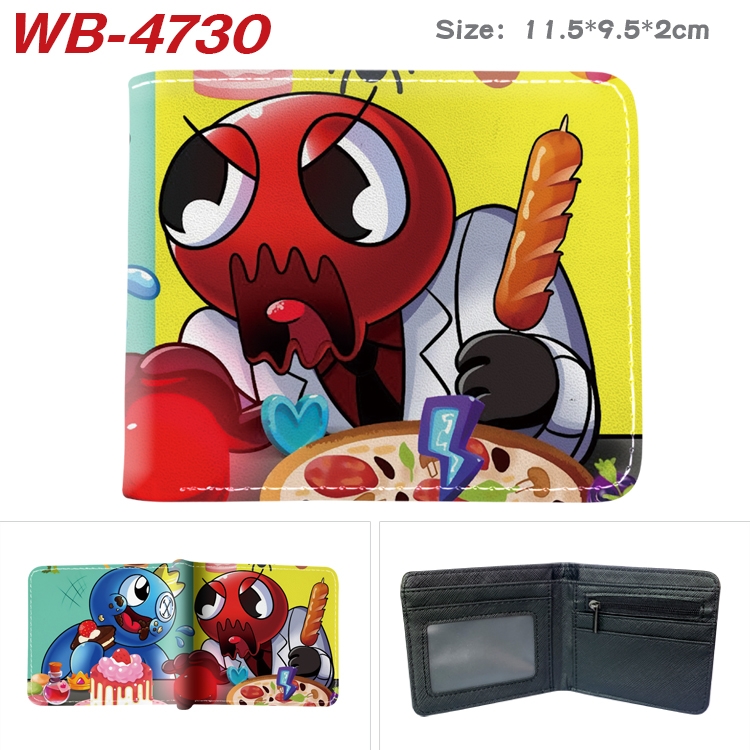 Rainbow friend color PU leather half fold wallet 11.5X9X2CM WB-4730A