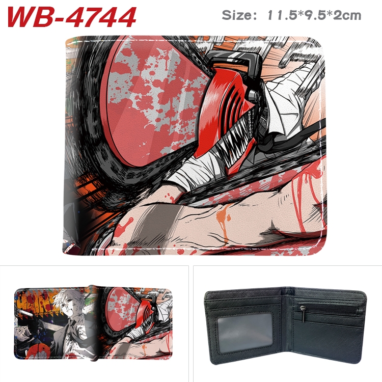 Chainsaw man Animation color PU leather half fold wallet 11.5X9X2CM WB-4744A