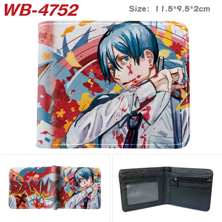 Chainsaw man Animation color PU leather half fold wallet 11.5X9X2CM WB-4752A