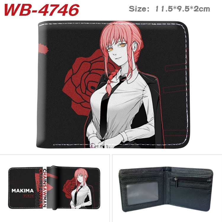 Chainsaw man Animation color PU leather half fold wallet 11.5X9X2CM WB-4746A