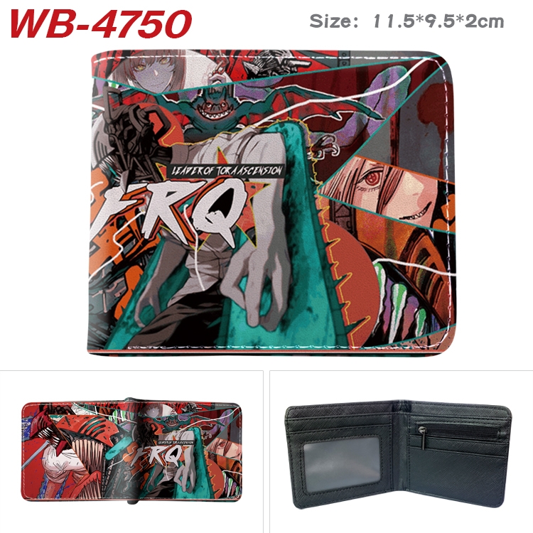 Chainsaw man Animation color PU leather half fold wallet 11.5X9X2CM WB-4750A