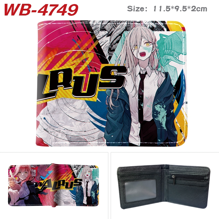 Chainsaw man Animation color PU leather half fold wallet 11.5X9X2CM  WB-4749A