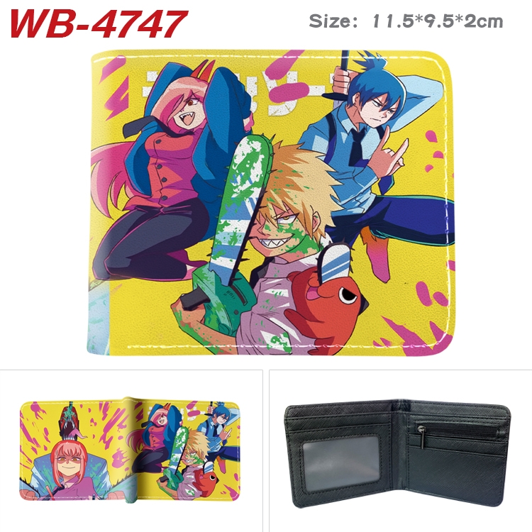 Chainsaw man Animation color PU leather half fold wallet 11.5X9X2CM WB-4747A