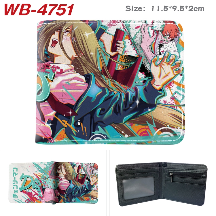 Chainsaw man Animation color PU leather half fold wallet 11.5X9X2CM WB-4751A